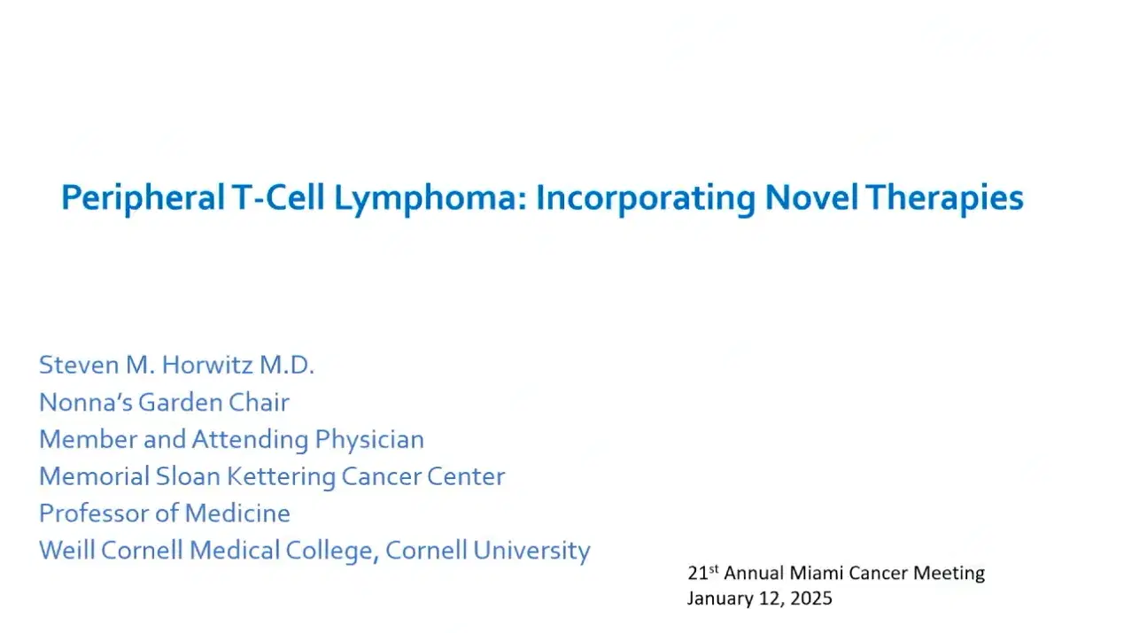 2025 MCM | T-Cell NHL- Novel therapies