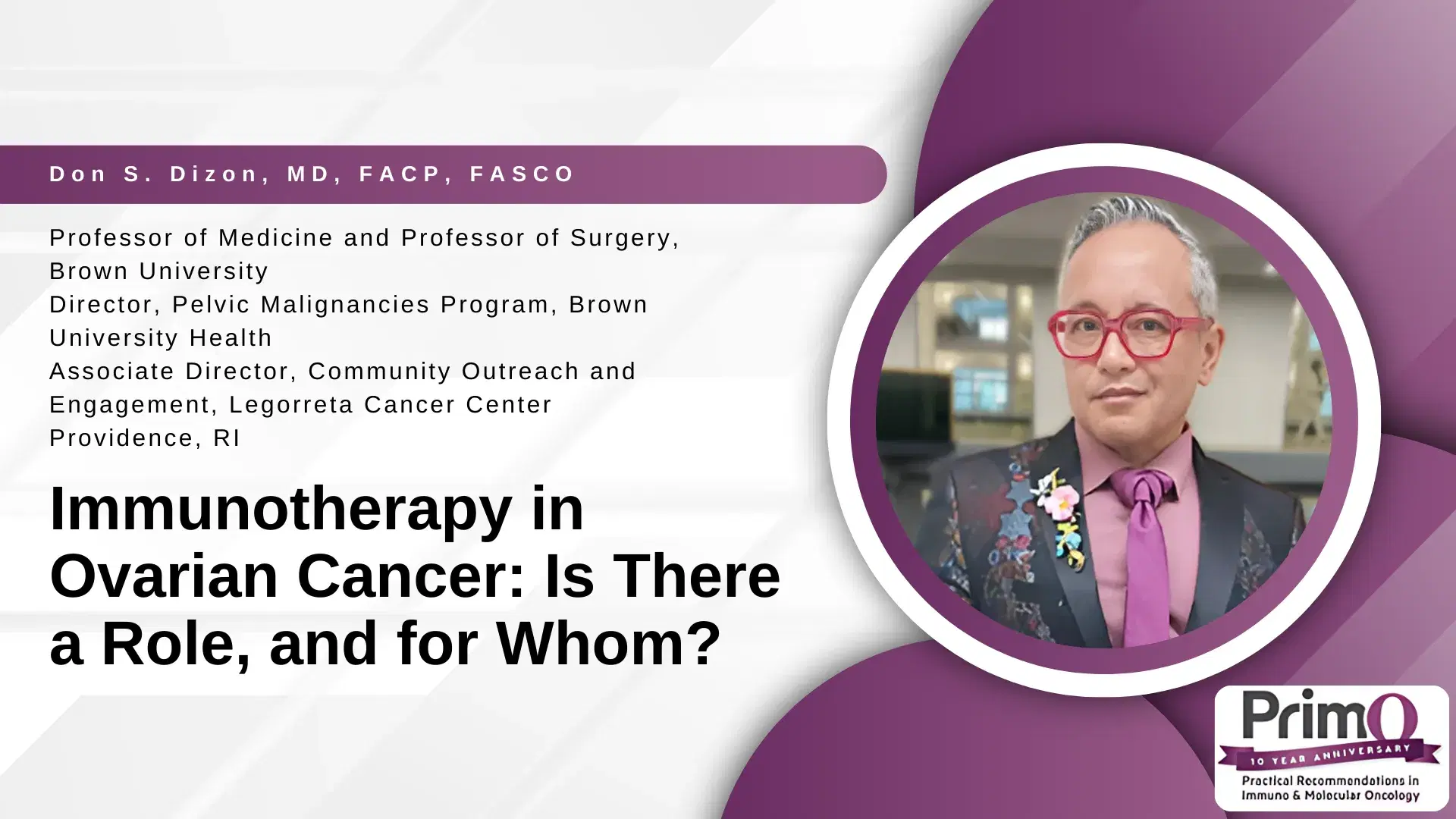 2025 PRIMO | Immunotherapy in Ovarian Cancer: Is There a Role, and for Whom?