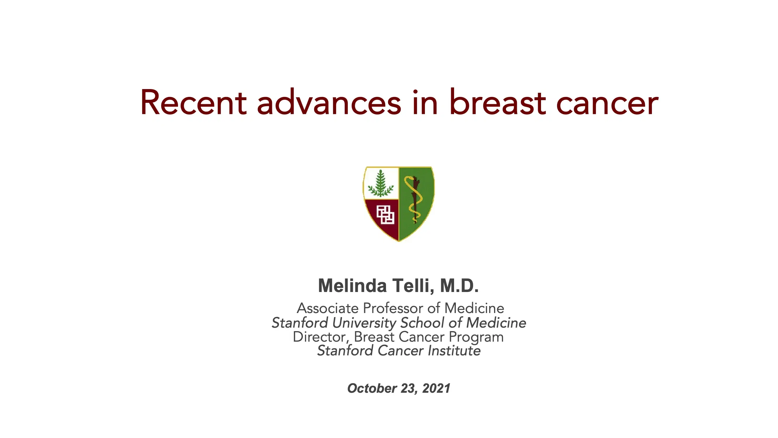 2021 AIO | Recent Advances in Breast Cancer
