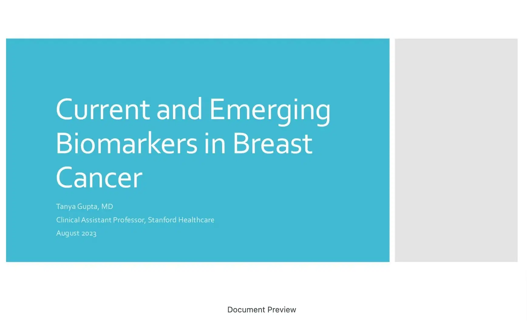 2023 CCC | New Biomarkers in Breast Cancer