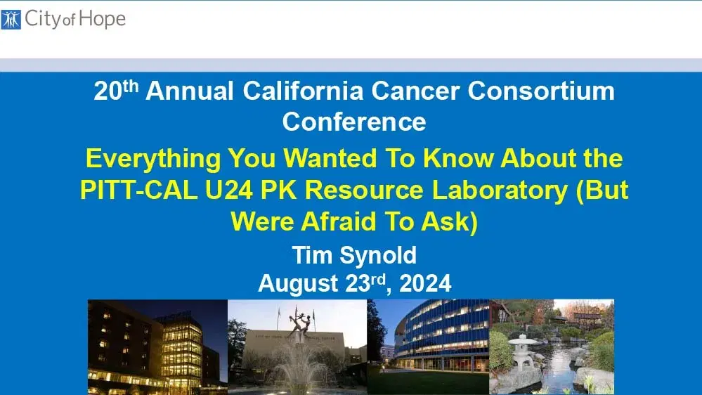 Everything You Wanted To Know About the Pitt-Cal U54 Pharmacokinetics Resource Laboratory