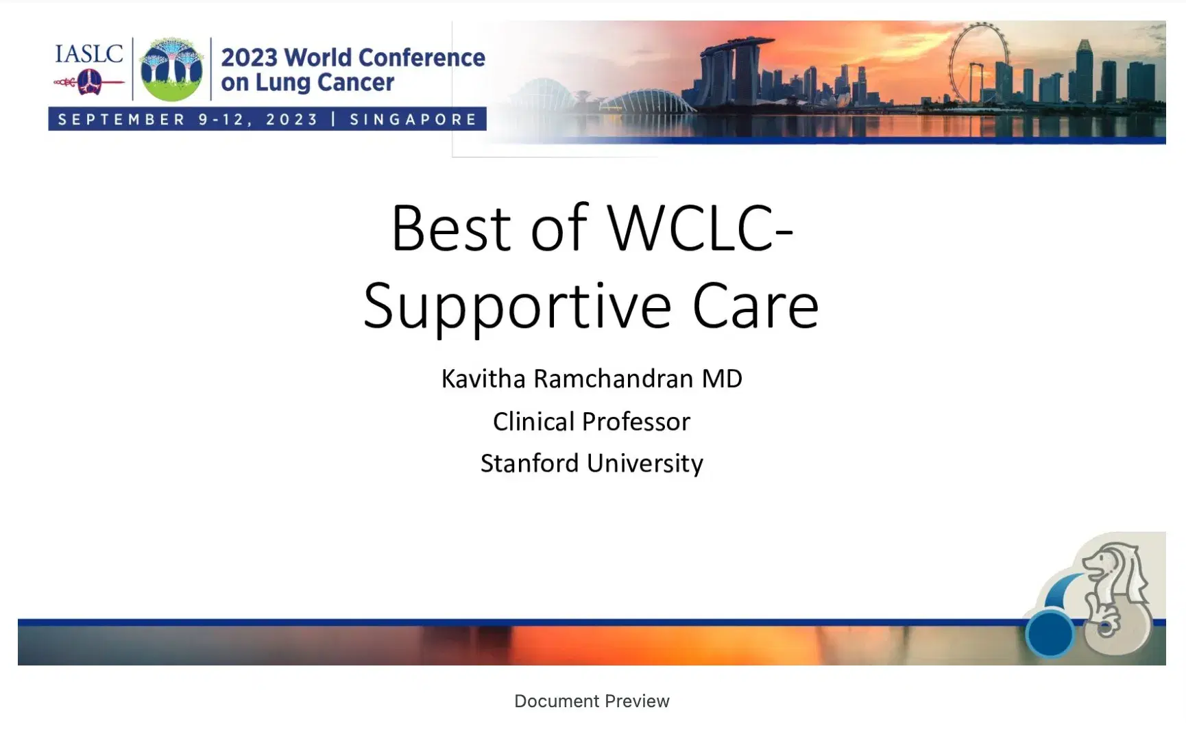 2023 Best of WCLC San Francisco | Palliative Care Approaches in Lung Cancer