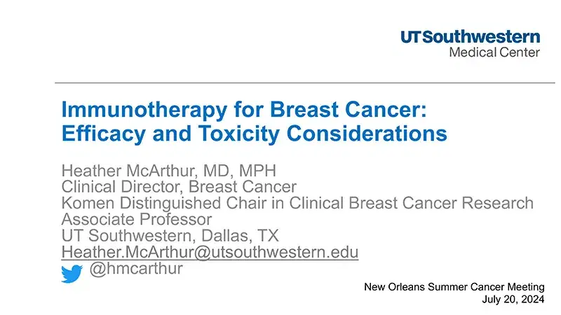 2024 NOSCM | Immunotherapy for Breast Cancer: Efficacy and Toxicity Considerations