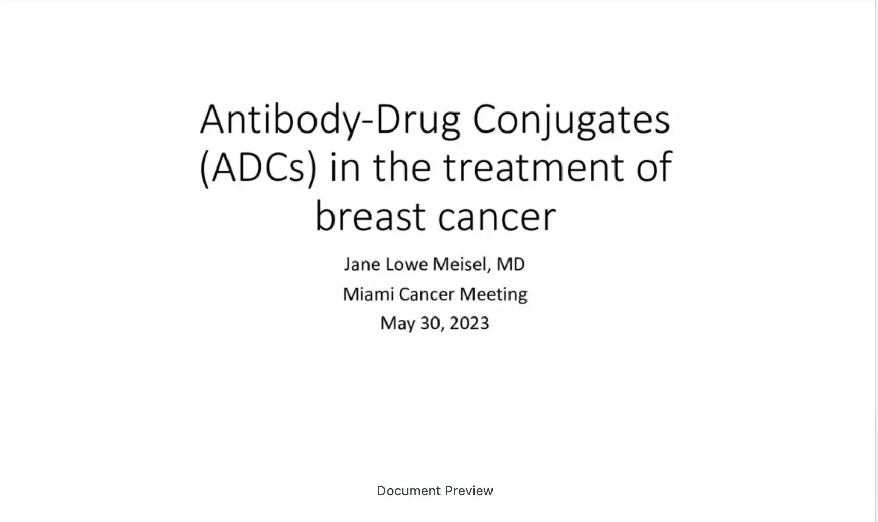 ADC in Breast Cancer Management