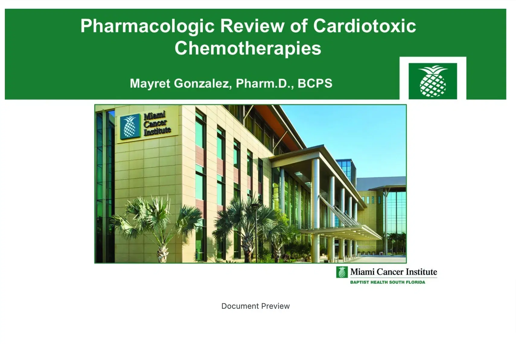2022 Pharmacotherapy Lecture Series | Pharmacologic Review of Cardiotoxic Chemotherapies