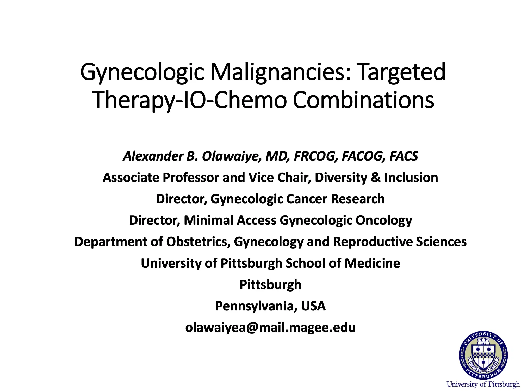 2021 UCT | Gynecologic Malignancies: Targeted Therapy-IO-Chemo Combinations