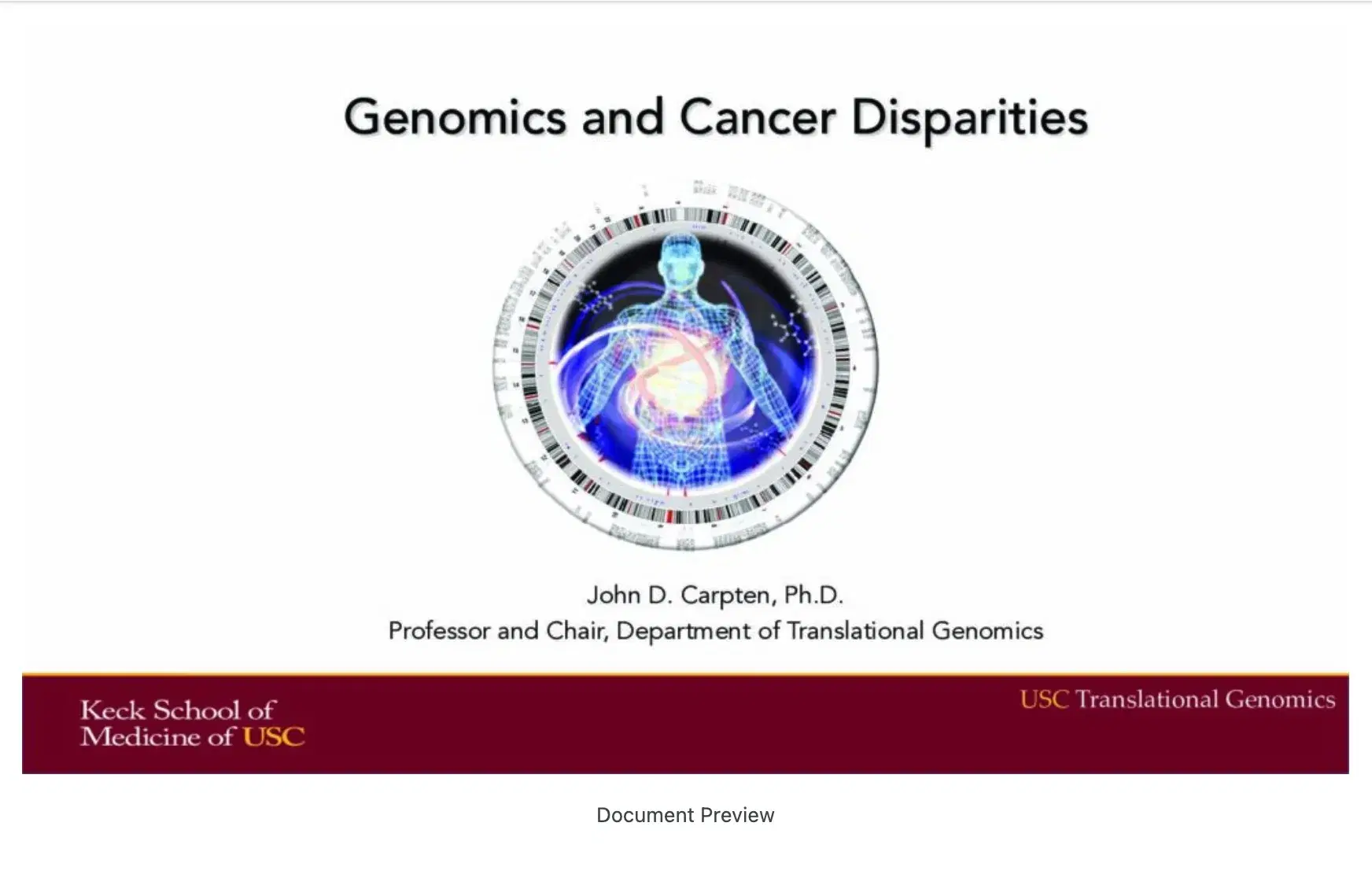 2022 CCC | Genomics and Cancer Disparities