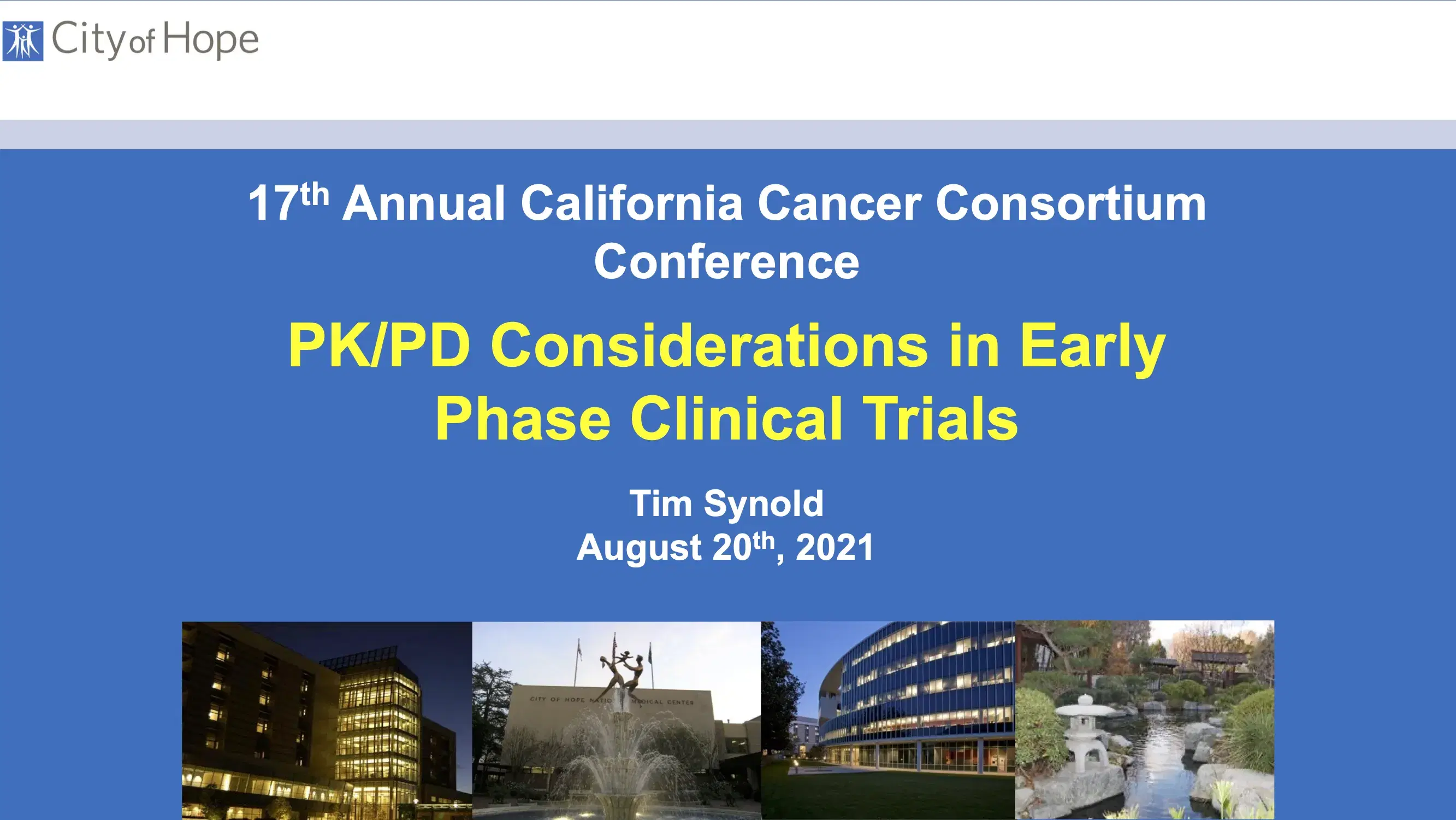 2022 CCC | PK and PD Considerations in Early Phase Clinical Trials