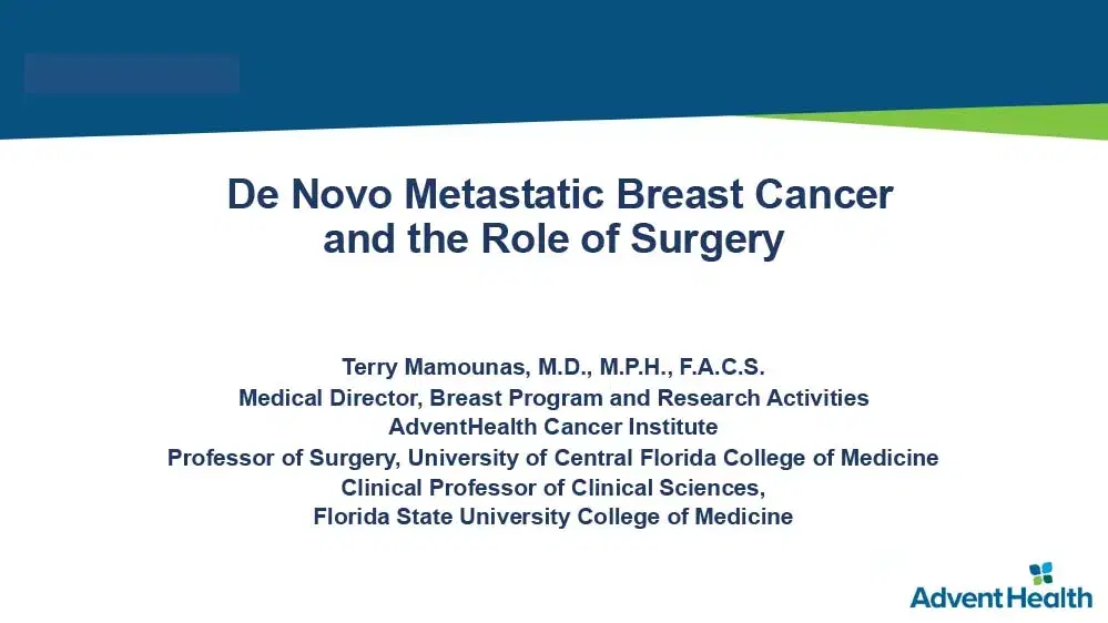 2024 BCS | Denovo Metastatic Breast and the Role of Surgery