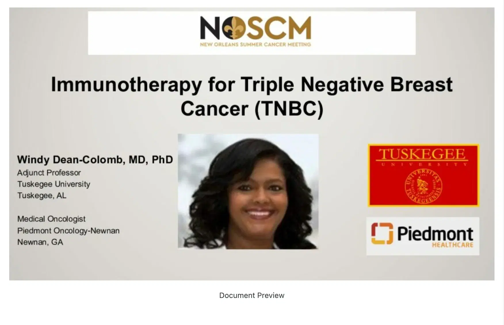 2022 NOSCM | Immunotherapy for Triple Negative Breast Cancer