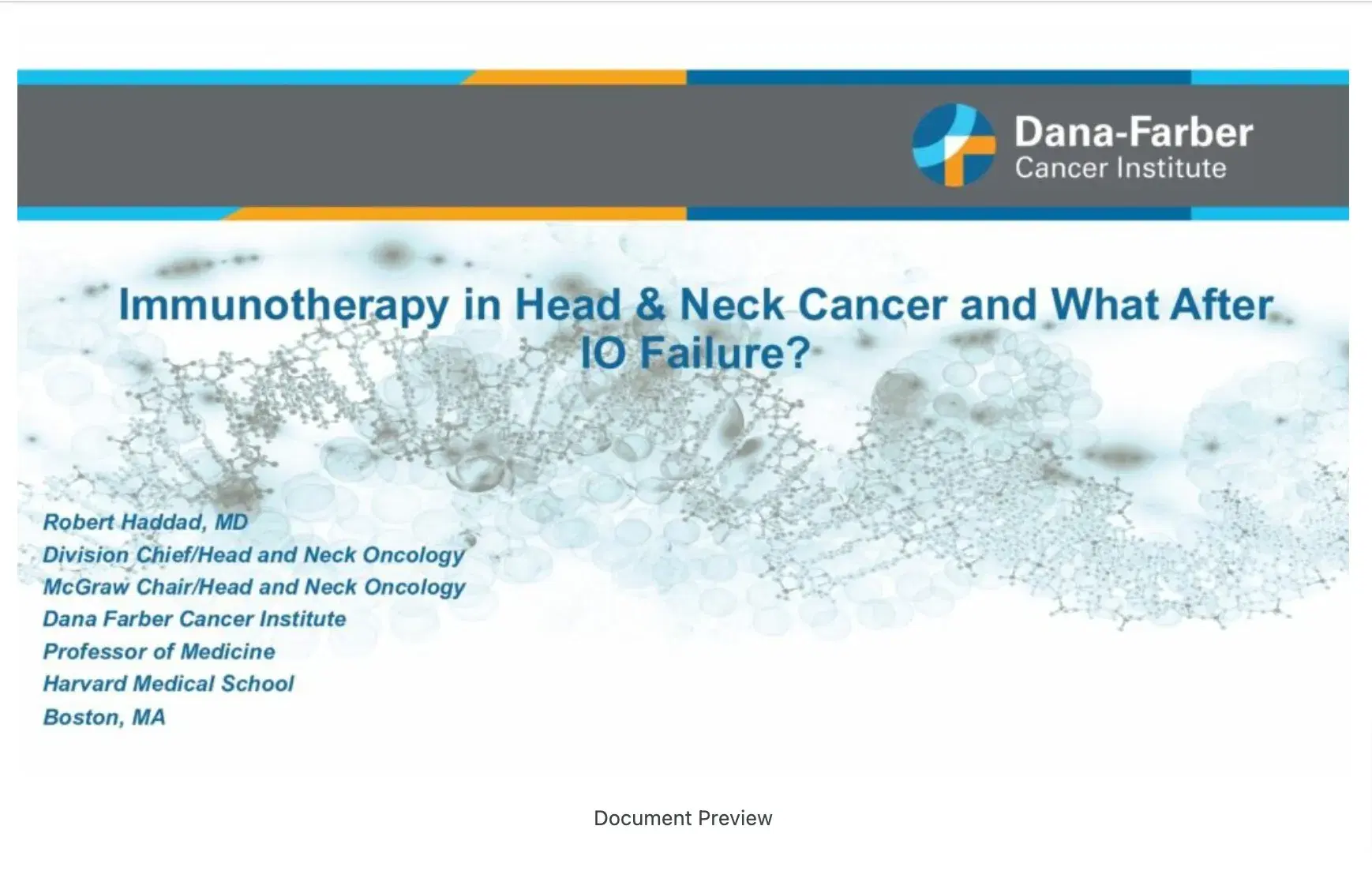 2022 NOSCM | Immunotherapy in Head & Neck Cancer and What After IO Failure?