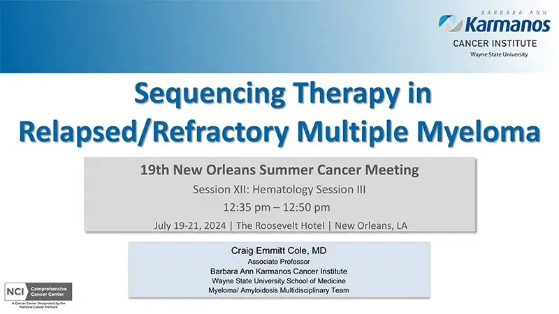 2024 NOSCM | Sequencing Therapy in Relapsed/Refractory Myeloma Patients
