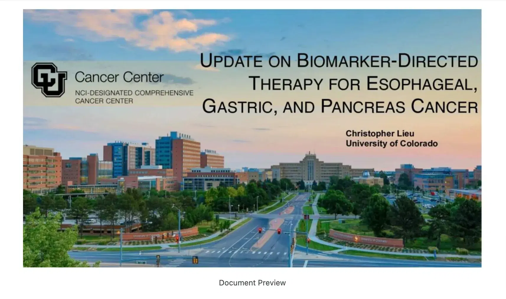 2022 MLS Denver | Pancreatic and Esophageal Cancer