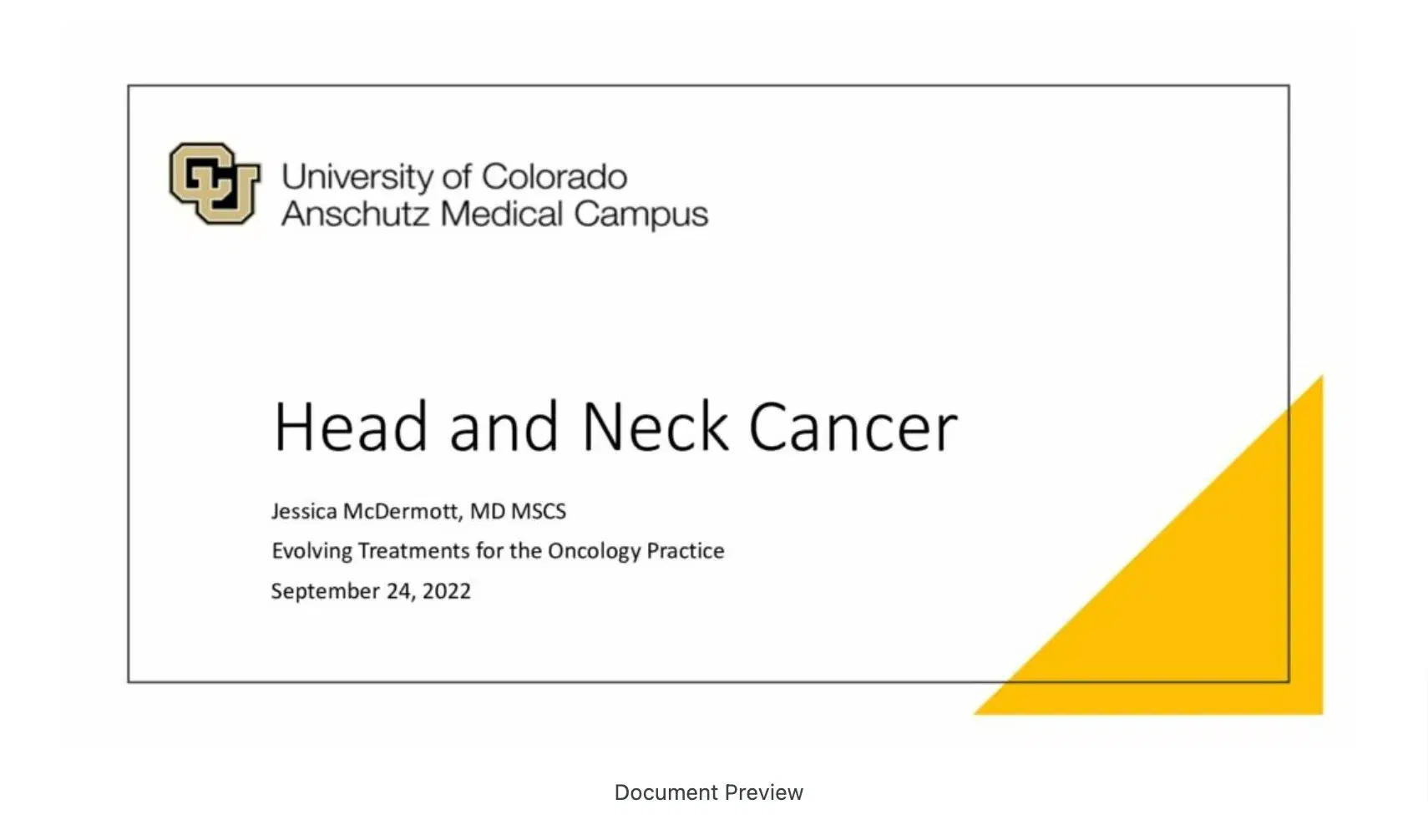 2022 MLS Denver | Head and Neck Cancer