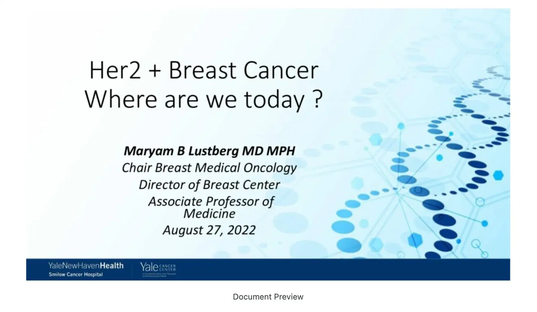 2022 MLS Nashville | Breast Cancer Update in HER2 Breast Cancers