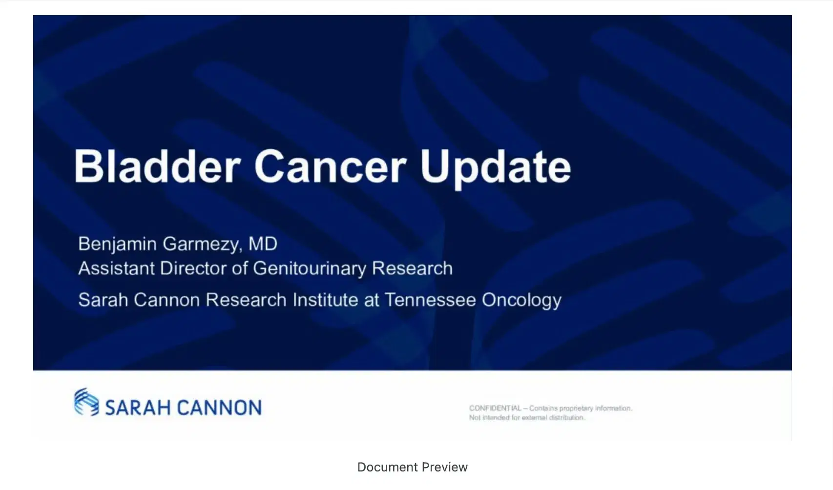 2022 MLS Nashville | Bladder Cancer Update