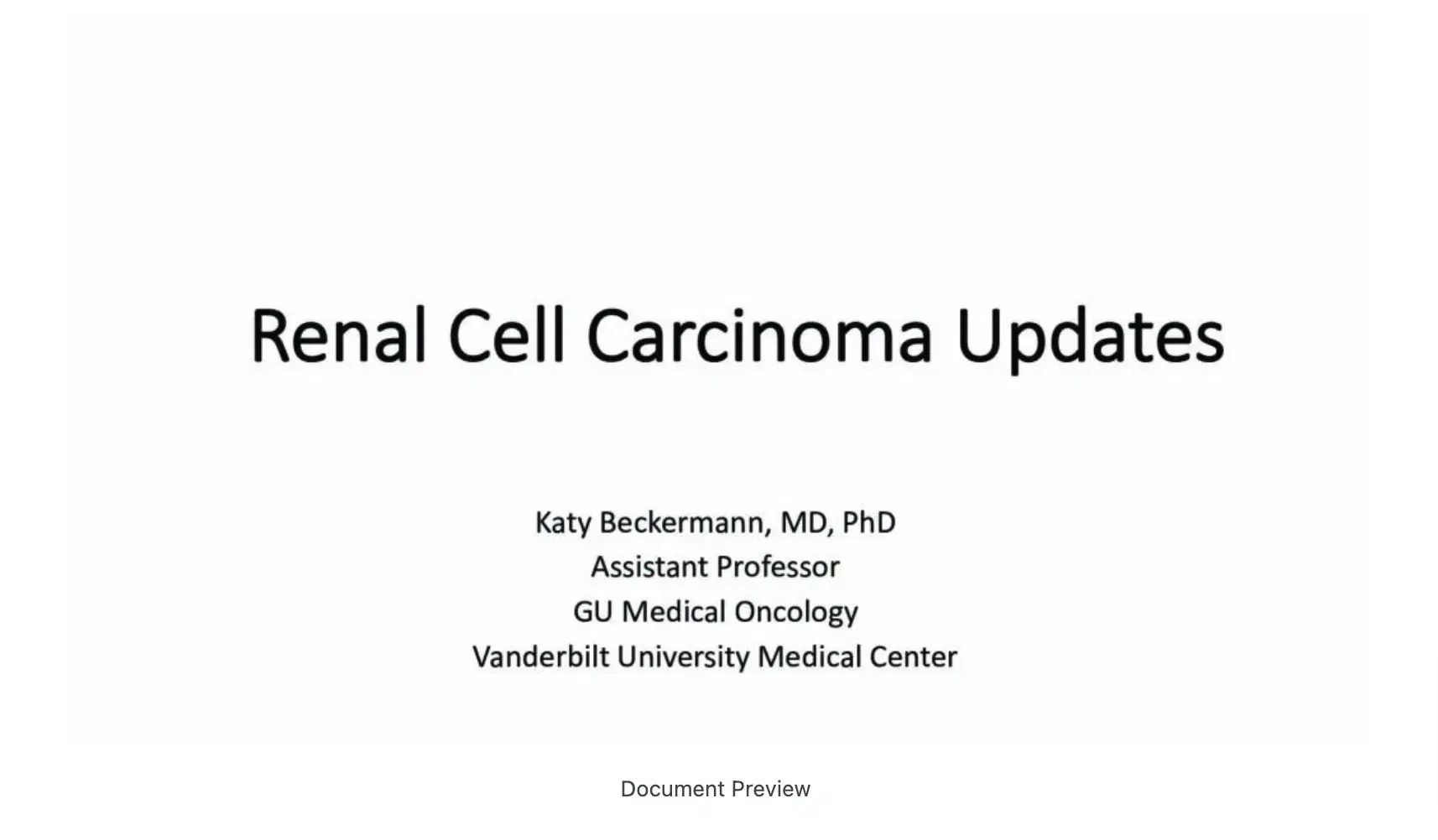 2022 MLS Nashville | Renal Cell Cancer Update
