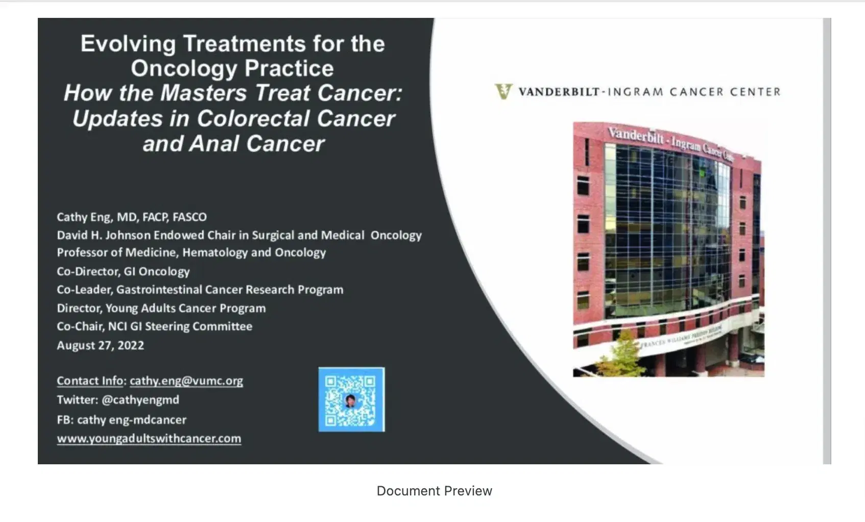 2022 MLS Nashville | Colorectal and Anal Cancer Update