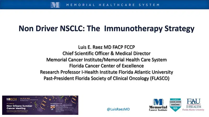 2024 NOSCM | Non Driver NSCLC: The Immunotherapy Strategy