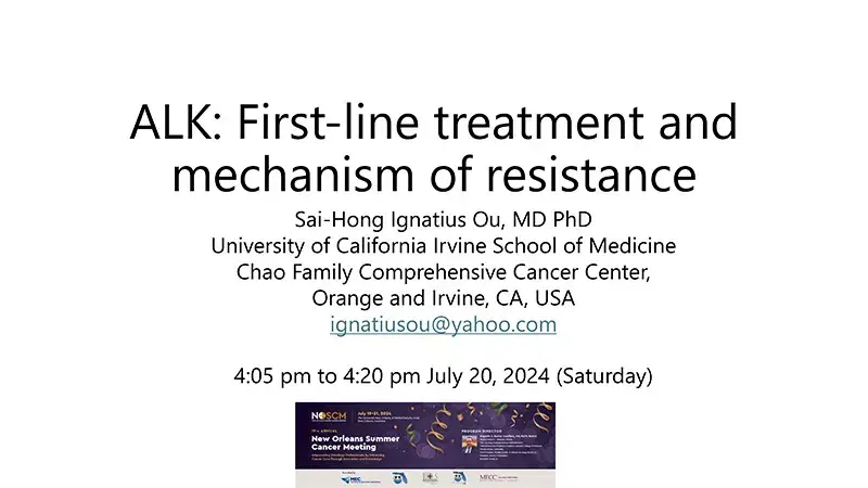 2024 NOSCM | ALK: First Line and Mechanism Of Resistance