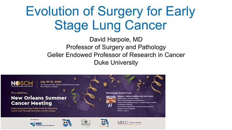 2024 NOSCM | Optimal Surgical Approach in Early Stages NSCLC