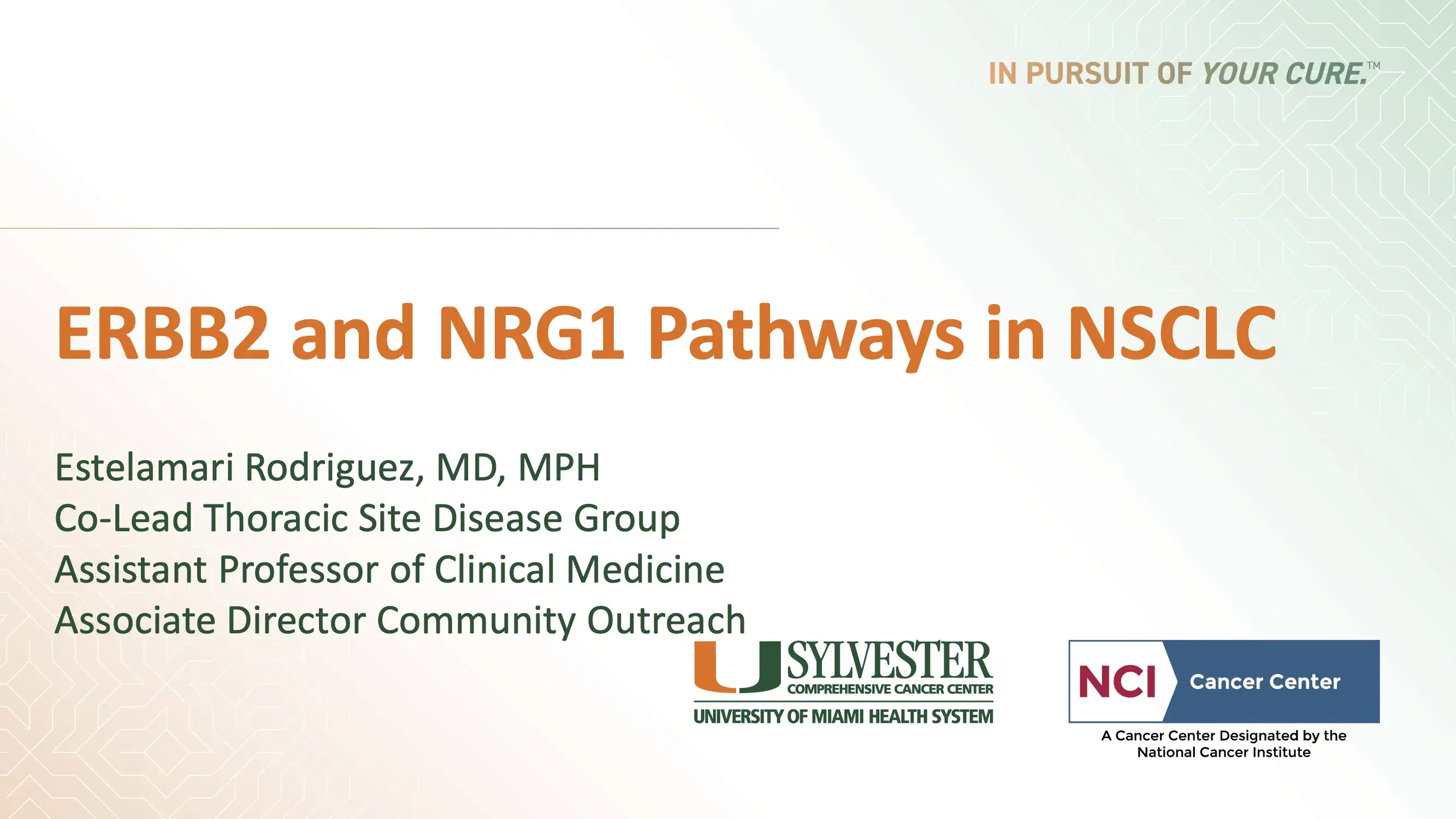 2021 NOSCM | ERBB2 and NGR1 Pathways in NSCLC