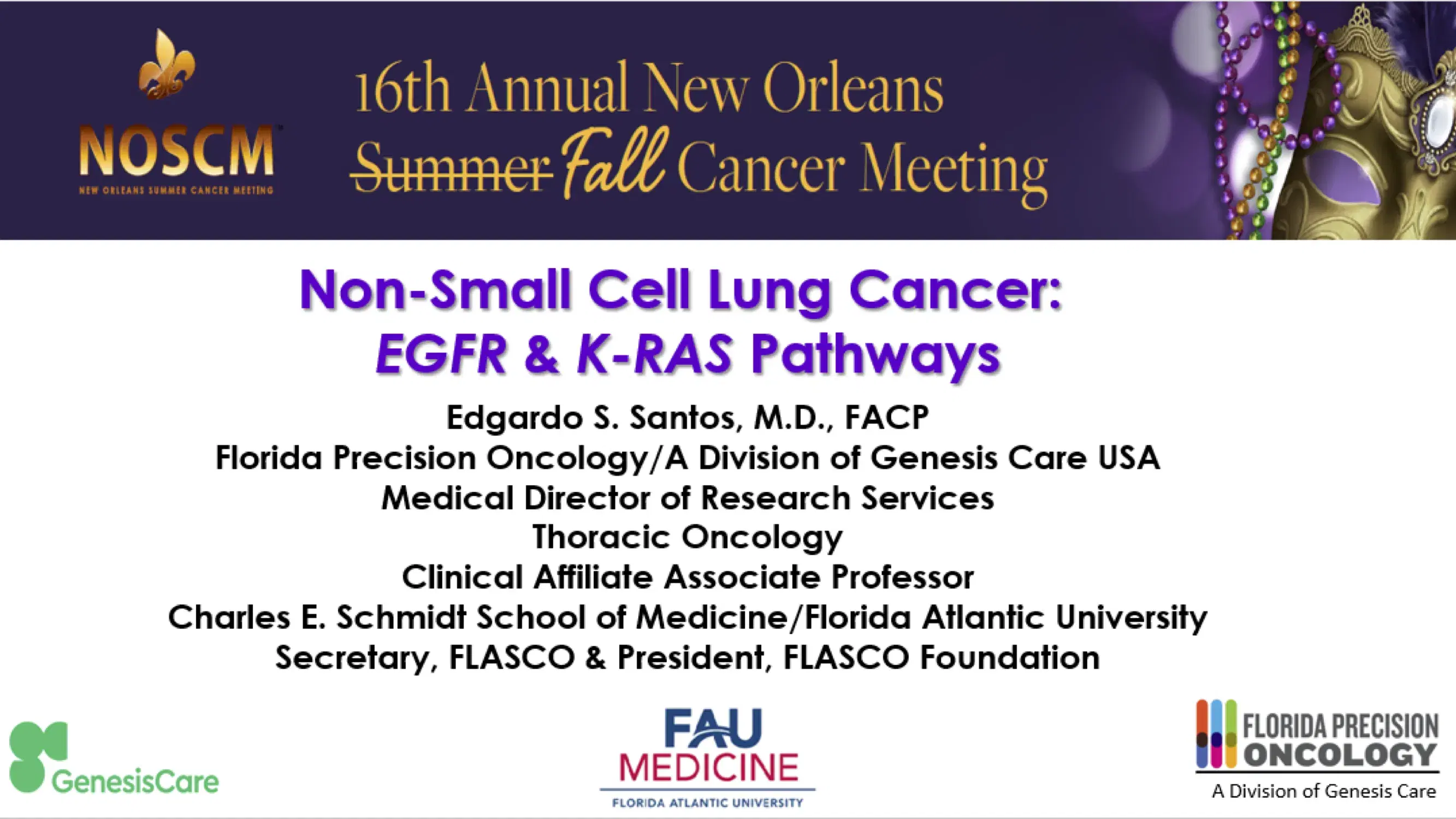 2021 NOSCM | EGFR and K-RAS Mutations in NSCLC