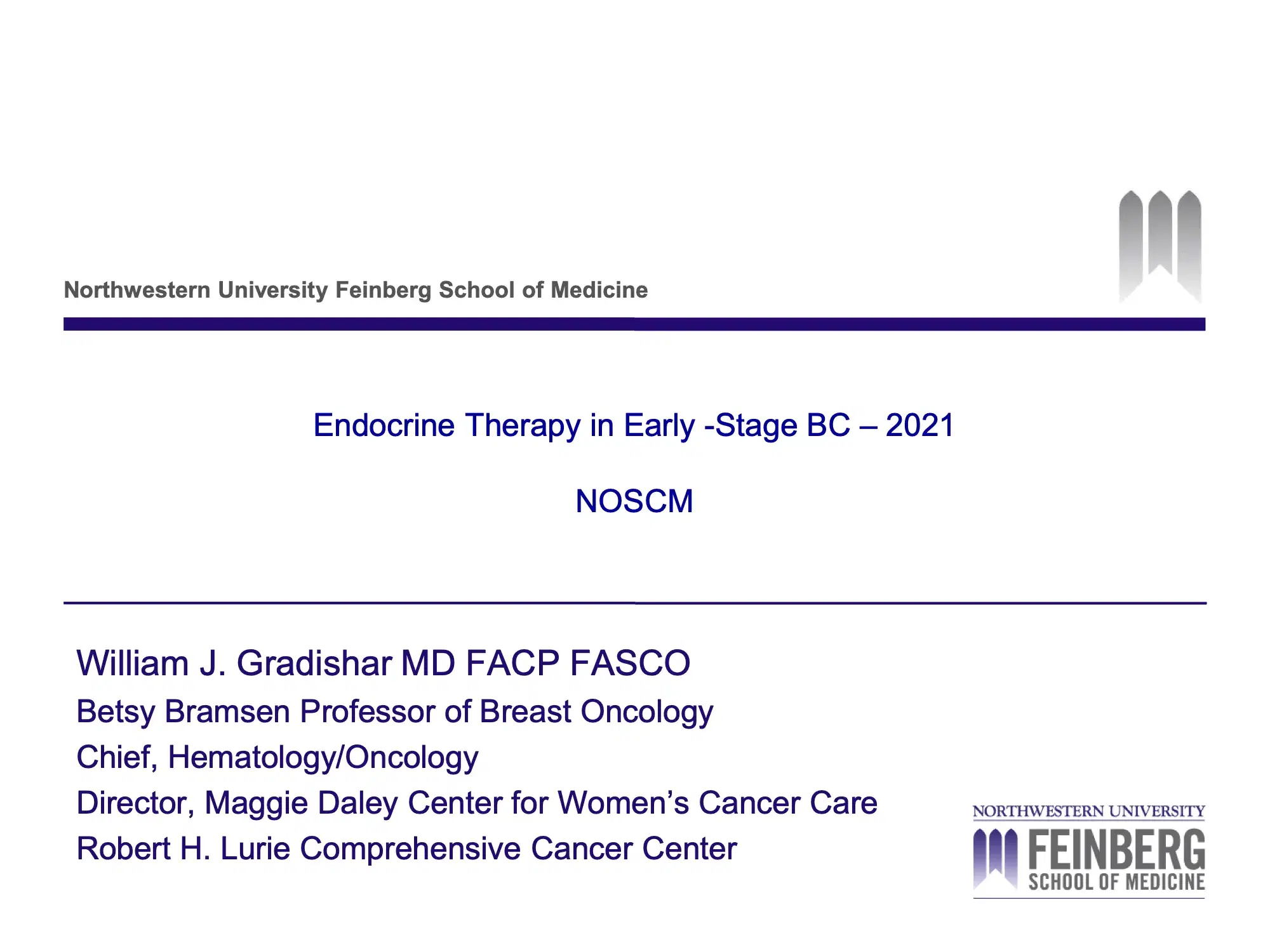 2021 NOSCM | Endocrine Therapy in Non-Metastatic Breast Cancer Setting