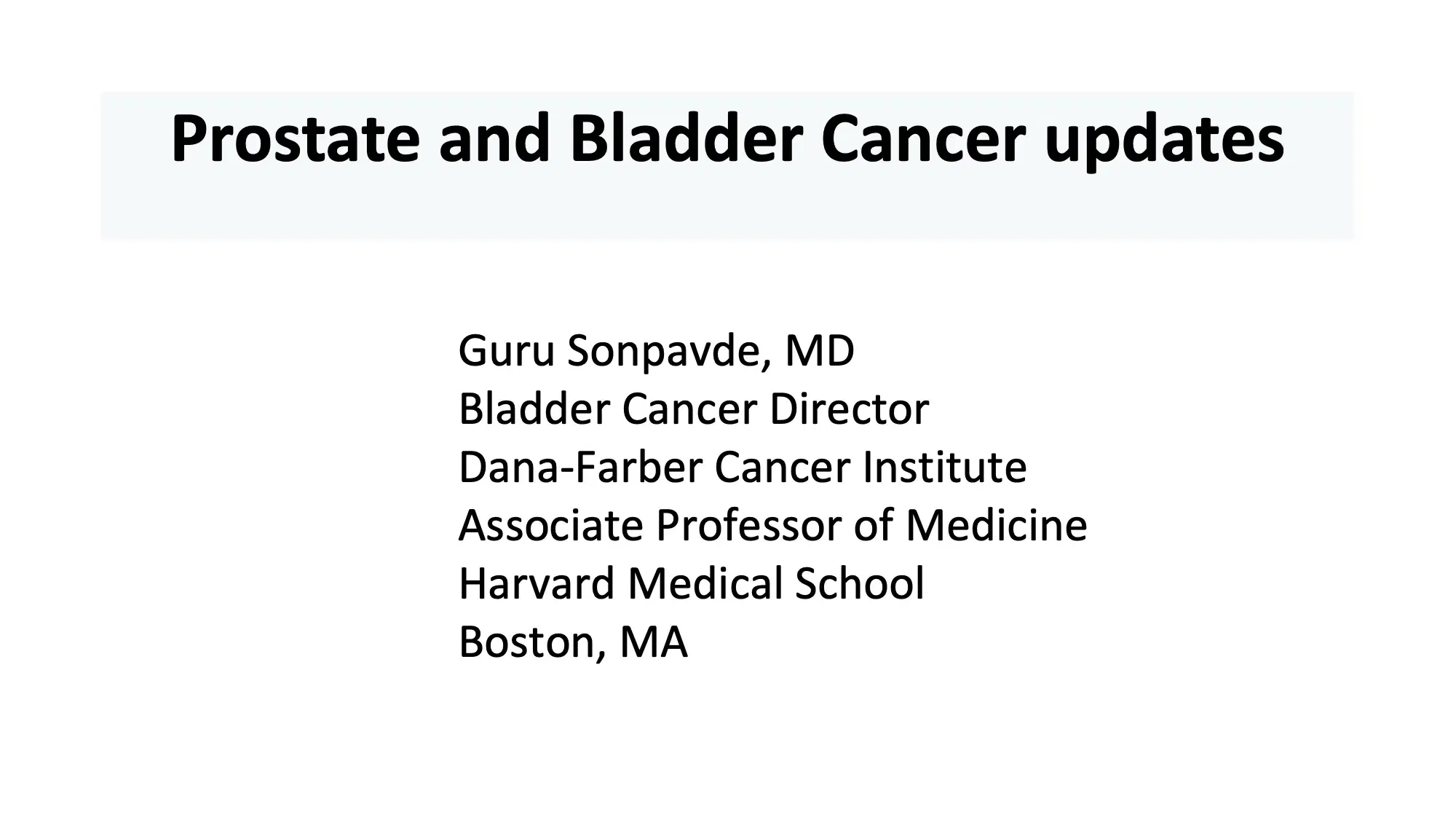 Prostate and Bladder Cancer Updates