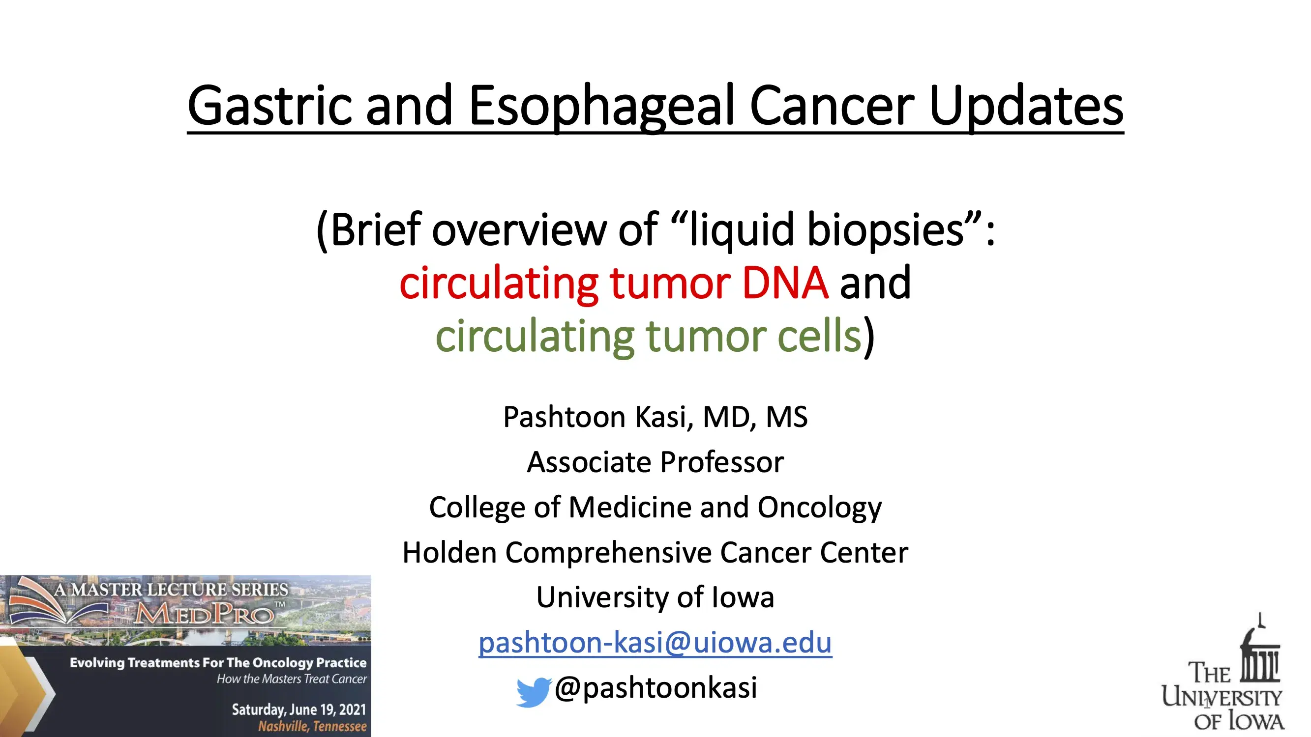 Gastric, Esophagael, and Circulating Tumor Cells in GI Cancers