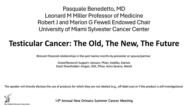 2024 NOSCM | Testicular Cancer: The Old, The New, The Future