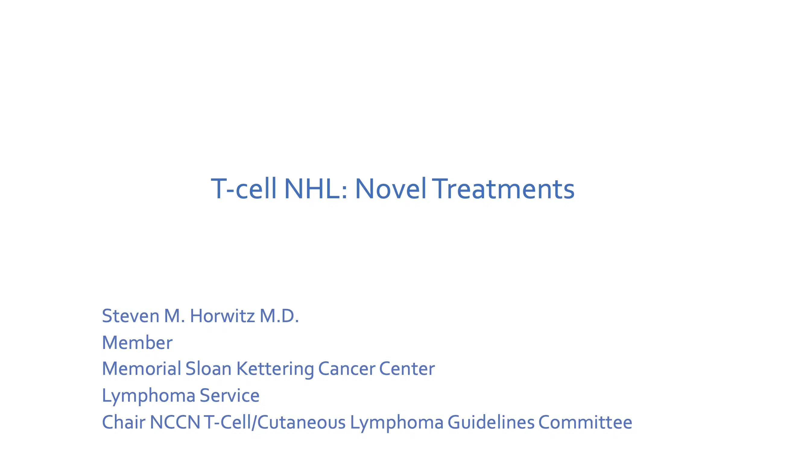 T-cell NHL: Novel Treatments