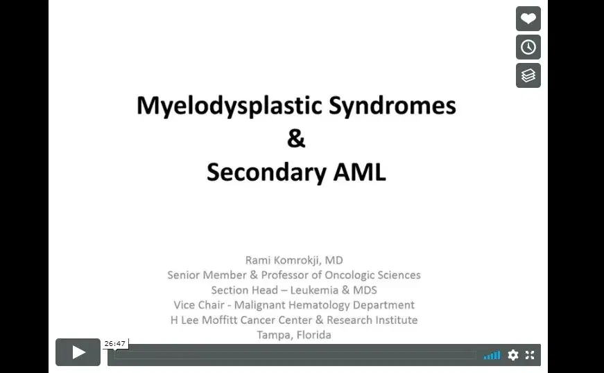 Myelodysplasia Syndromes and Secondary AML