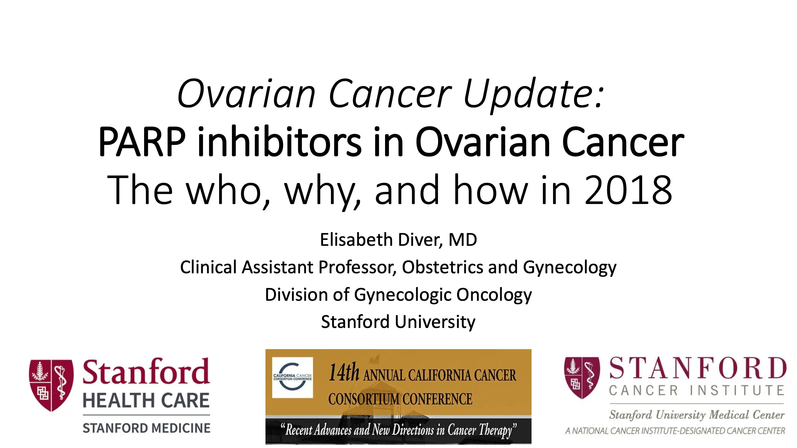 Ovarian Cancer Update: PARP Inhibitors in Ovarian Cancer