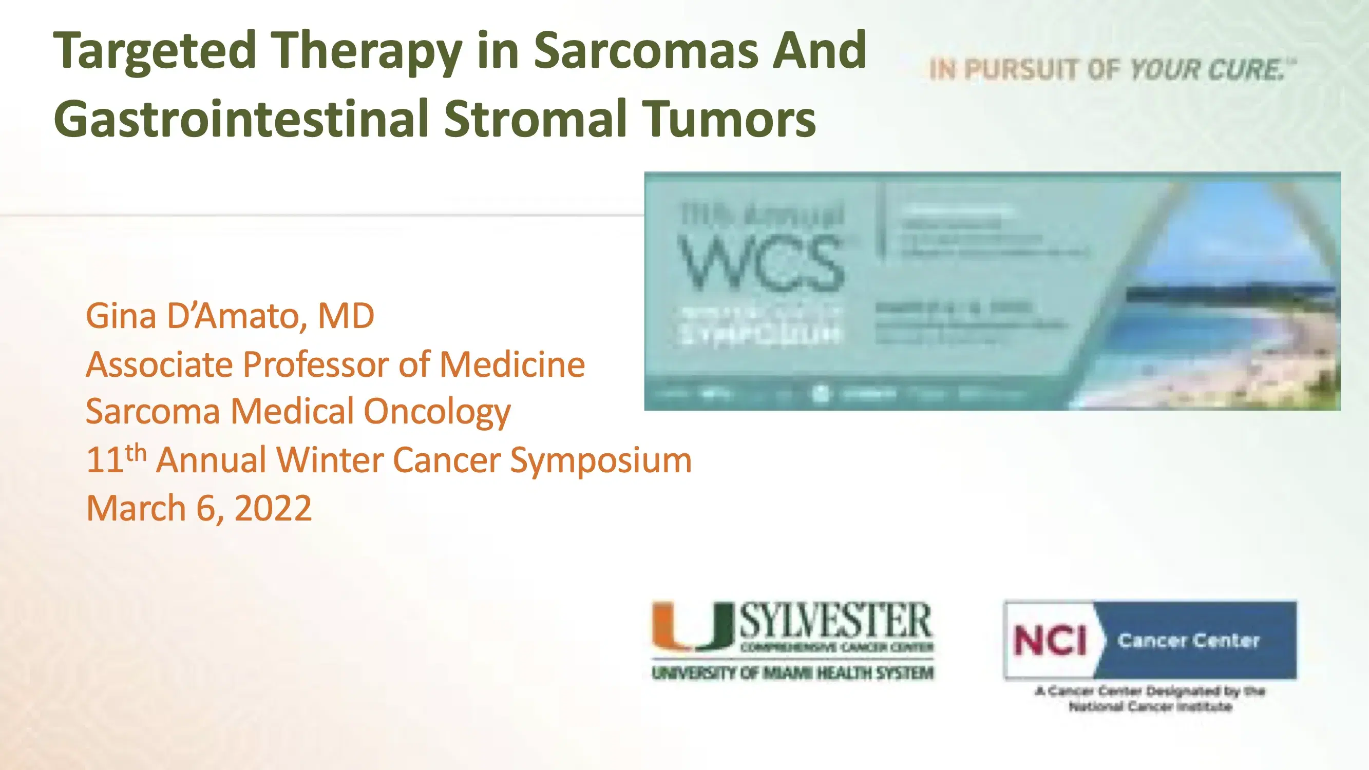 Targeted Therapy in Sarcomas and Gastrointestinal Stromal Tumors