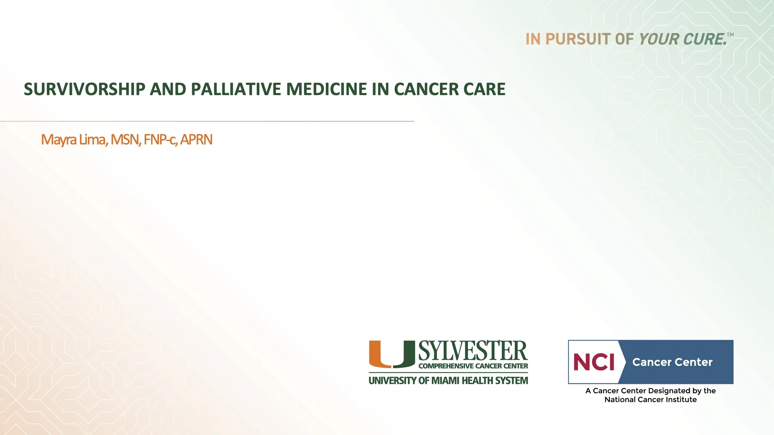 Survivorship and Pallative Medicine in Cancer Care