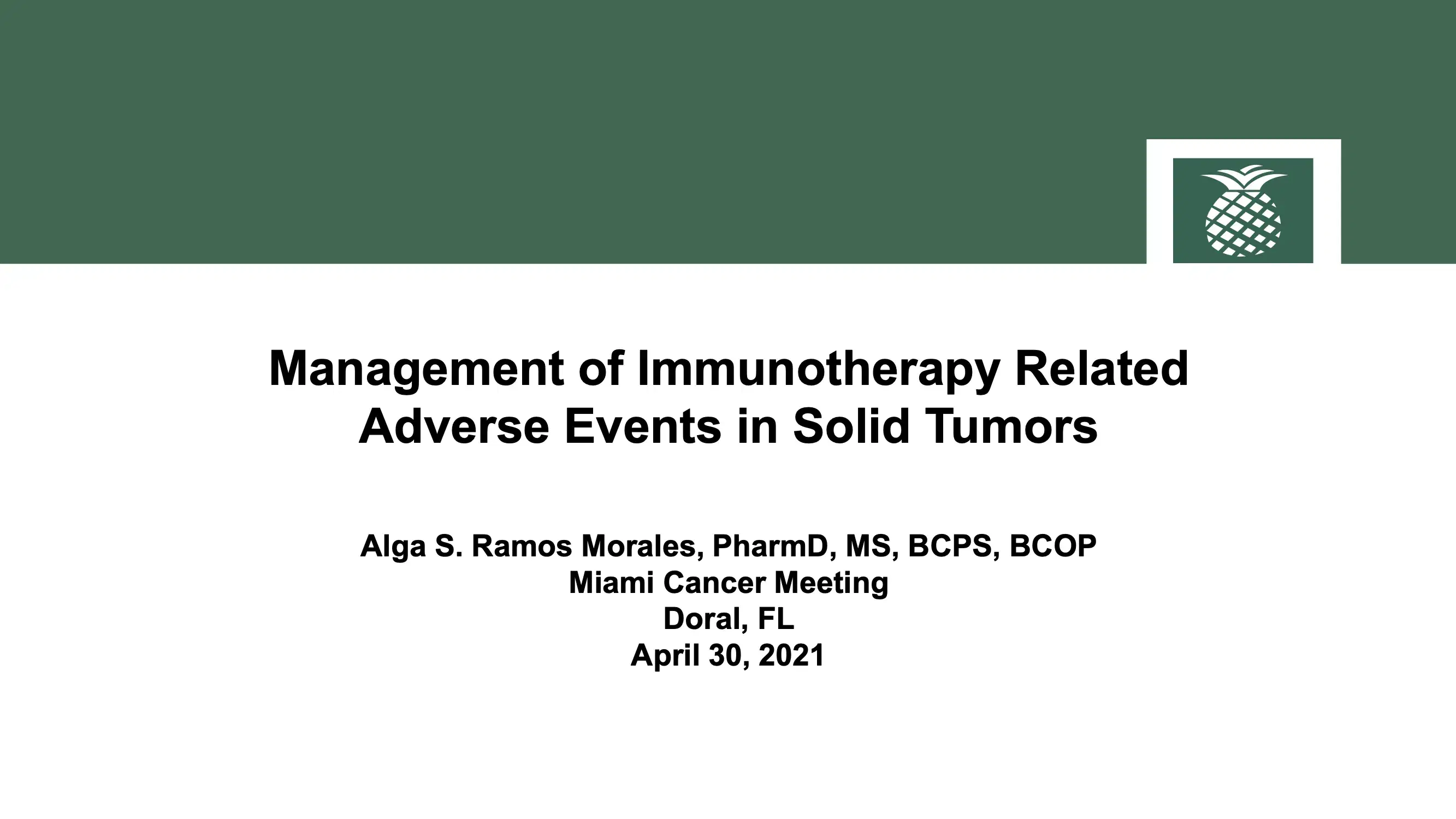 Management of Immunotherapy Related Adverse Events in Solid Tumors