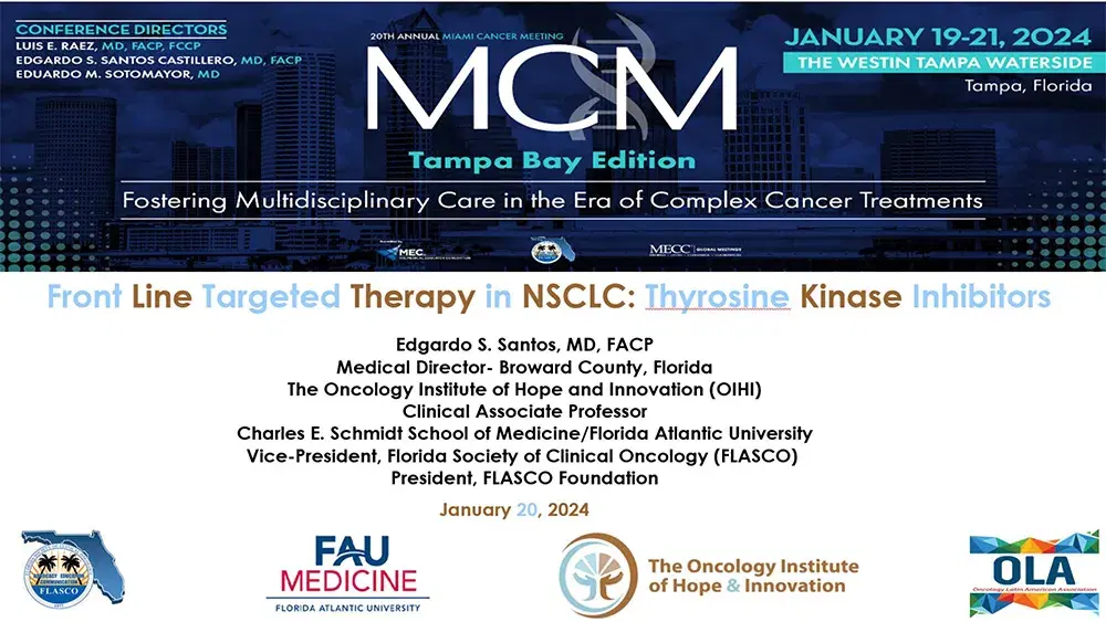 2024 MCM | Front Line Targeted Therapy in NSCLC: Tyrosine Kinase Inhibitors