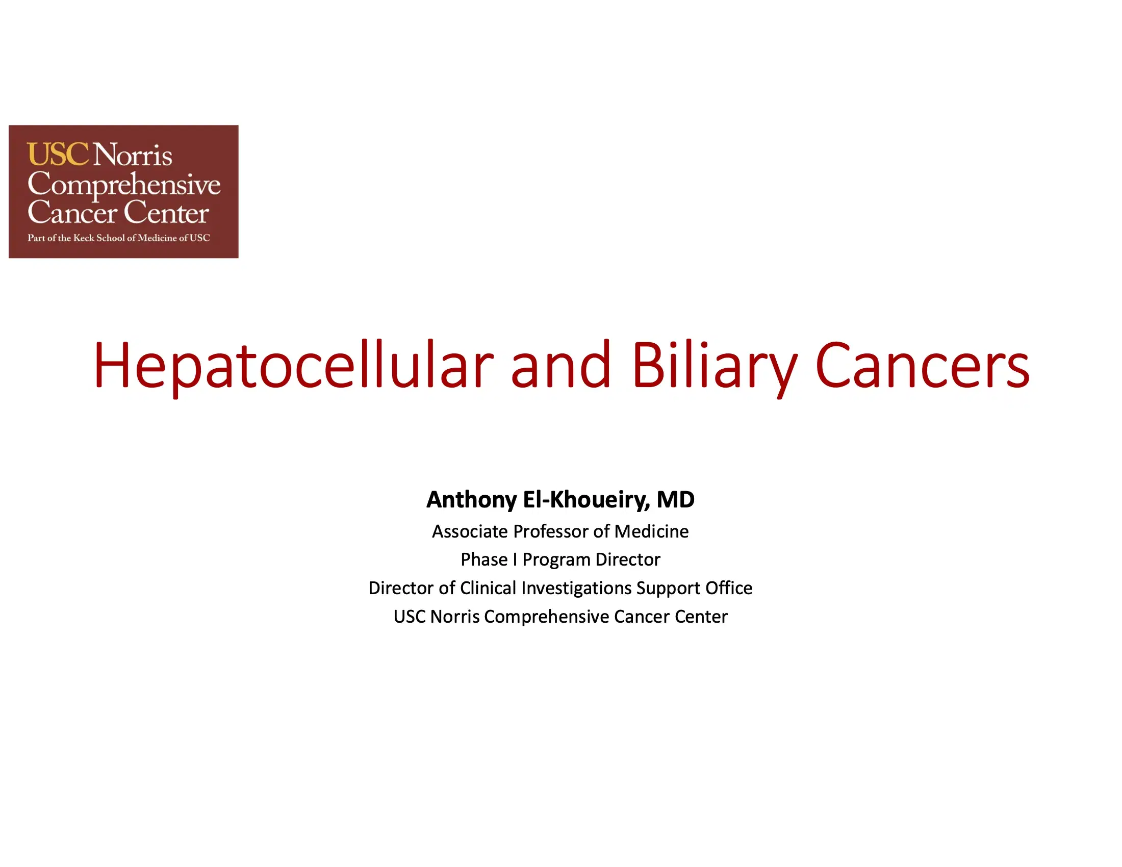 Hepatocellular and Biliary Cancers