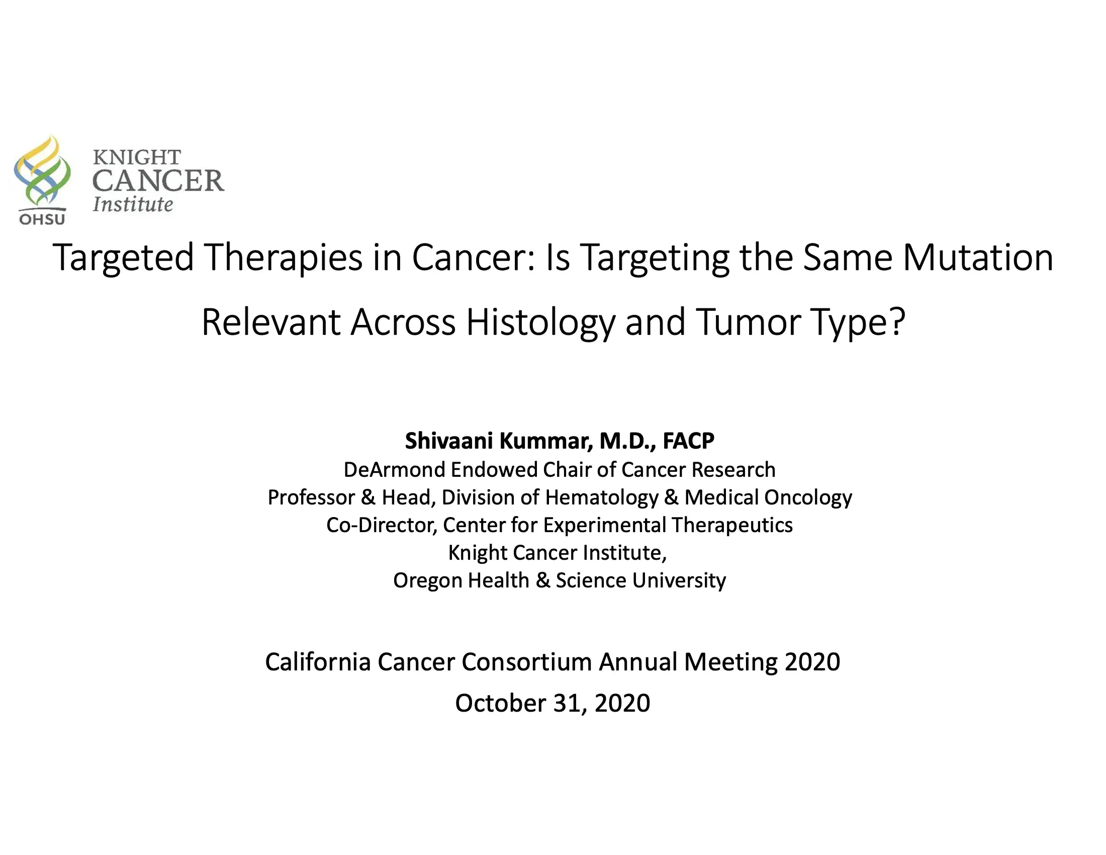 Targeted Therapies in Cancer: Is Targeting the Same Mutation Relevant Across Histology and Tumor Type?