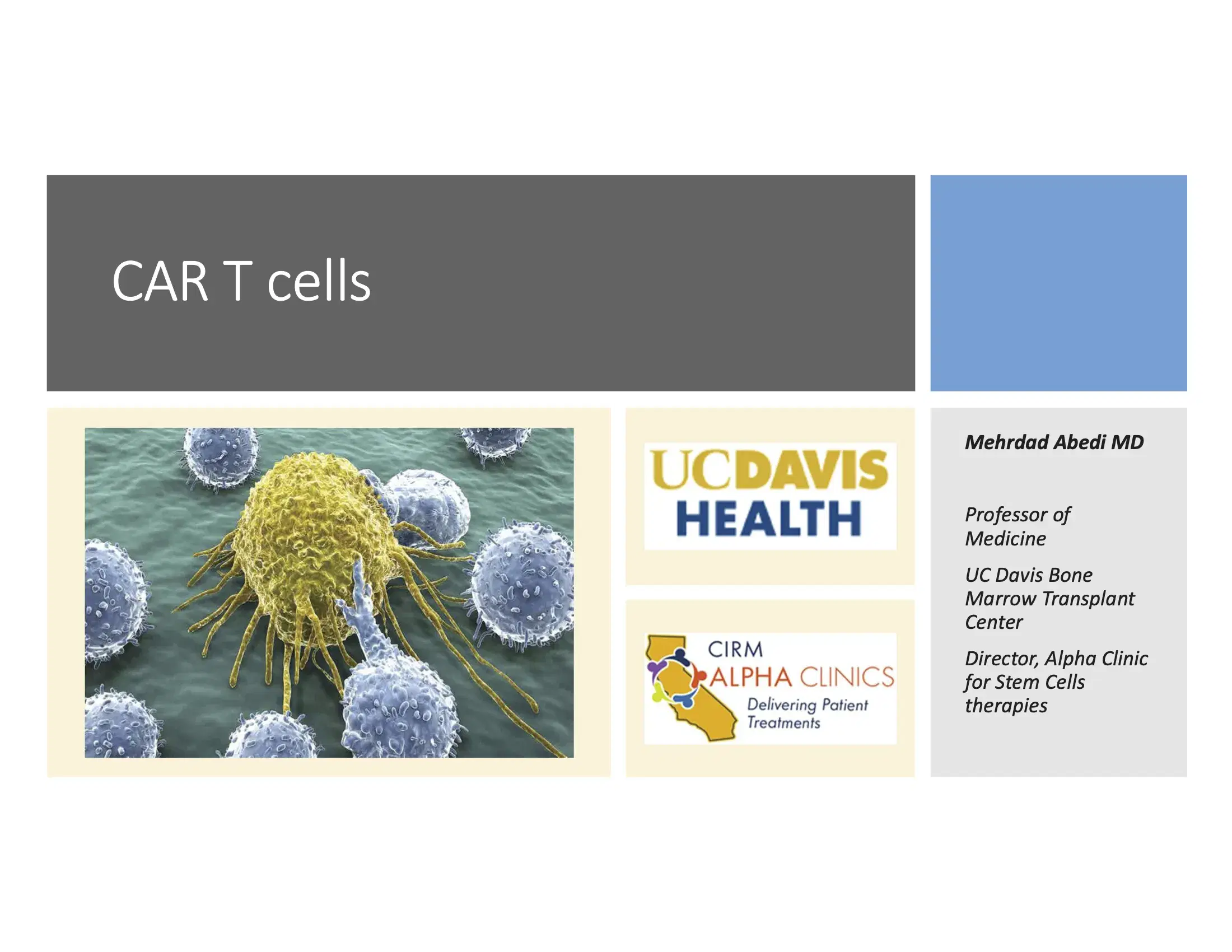 Car-T Cells and other Cellular Based Therapies