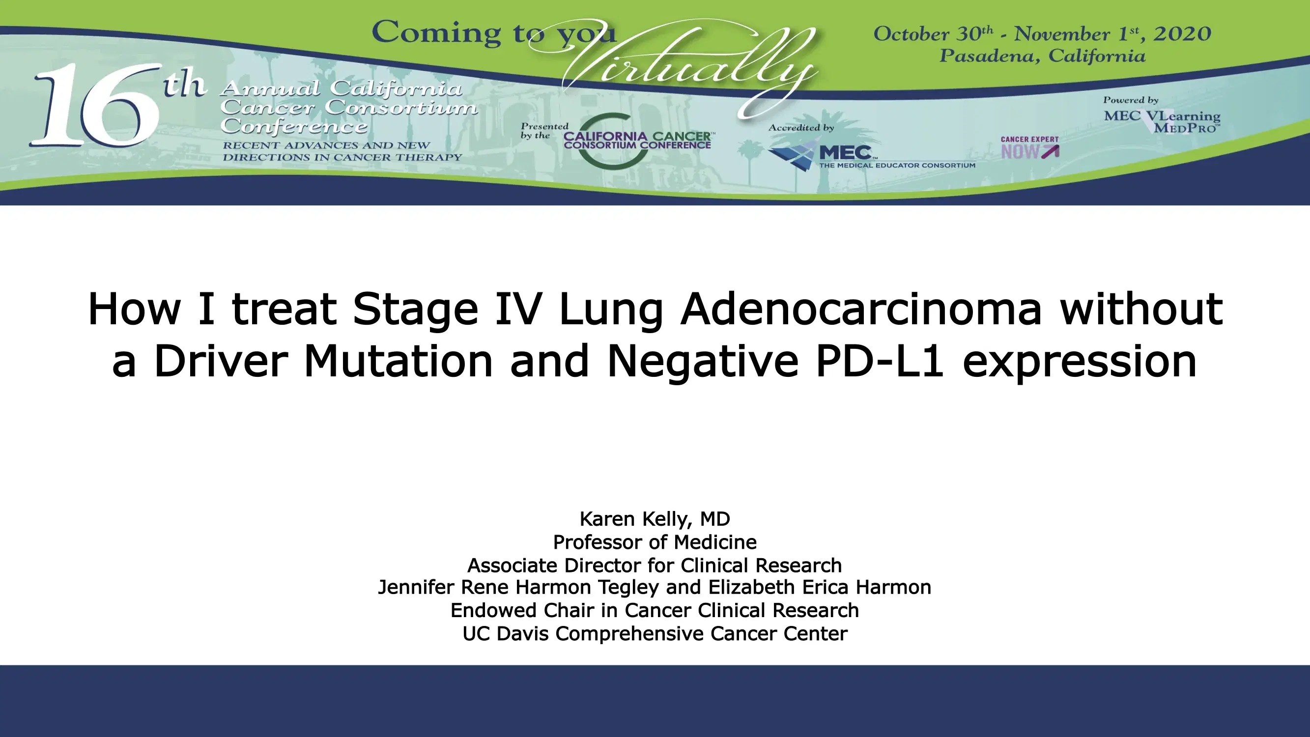 How I Treat Stage IV Lung Adenocarcinoma without a Driver Mutation and Negative PD-L1 expression