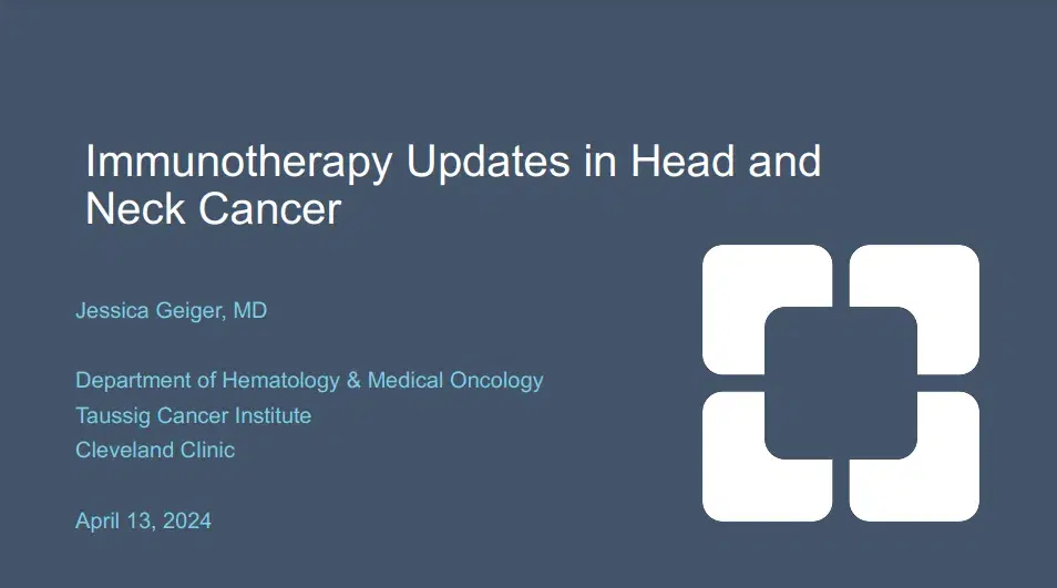 2024 MLS Cleveland | Immunotherapy Updates in Head and Neck Cancer