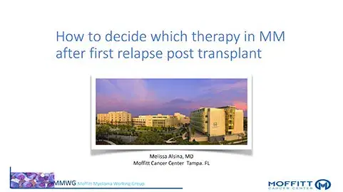 How to Decide which Frontline Therapy in MM After First Relapse Post-Transplant