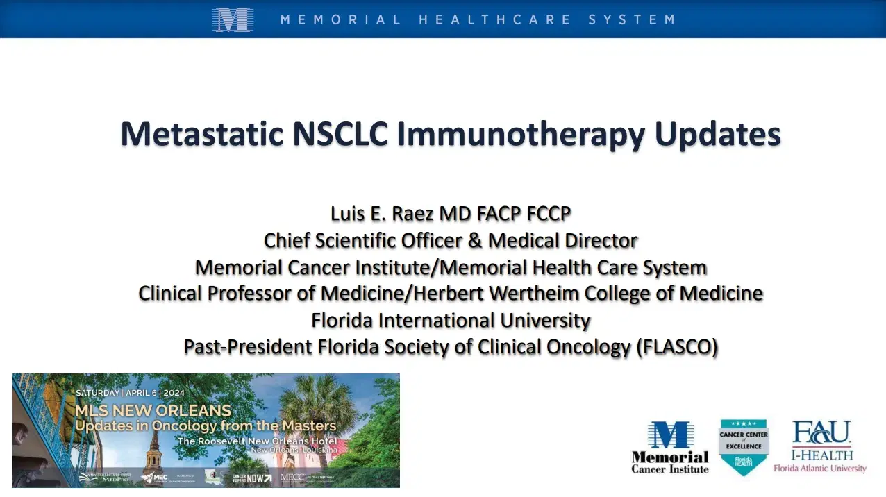 2024 MLS New Orleans | Master Lecture on Immunotherapy in NSCLC: Metastatic Setting and What is After First Line IO Failure