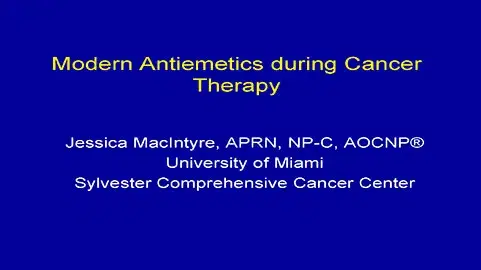 Modern Antiemetics during Cancer Therapy