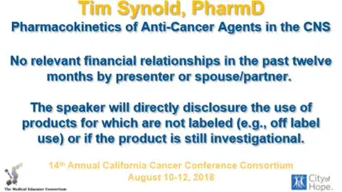 Pharmacokinetics of Anti-Cancer Agents in the CNS