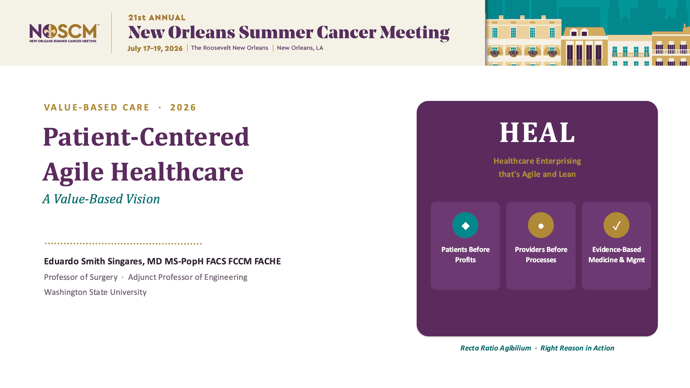 2026 NOSCM | Patient-Centered Agile Healthcare: A Value-based Vision
