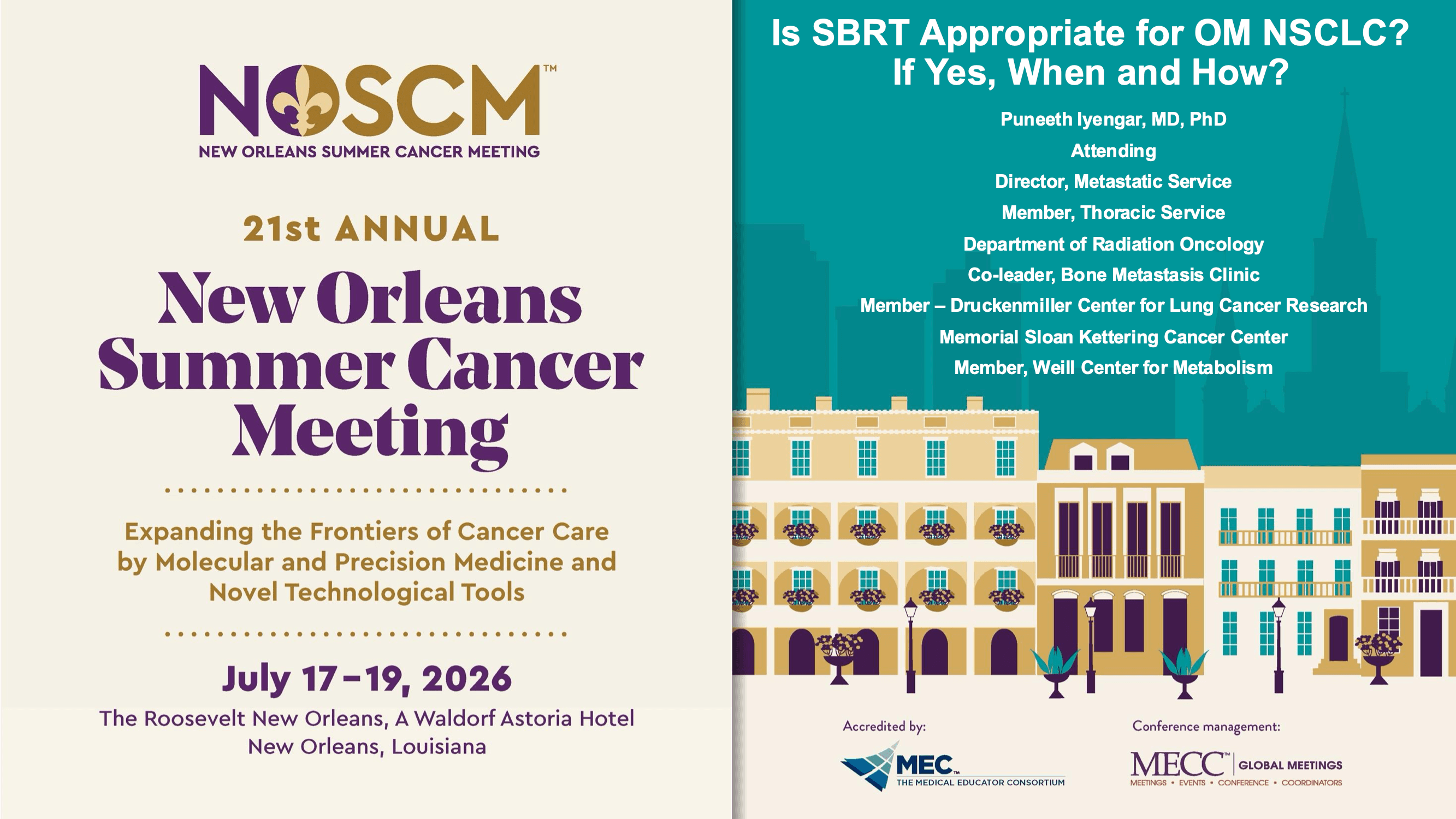 2026 NOSCM | Is SBRT Appropriate in Oligometastatic NSCLC? If Yes, When and How?