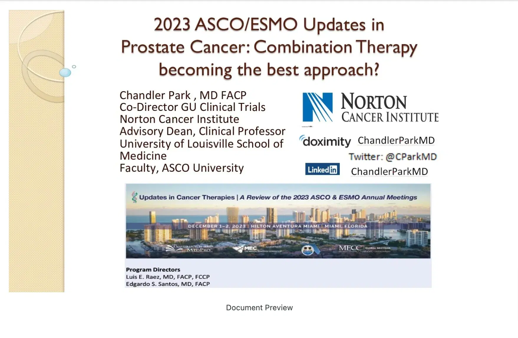 2023 UCT | Updates in Prostate Cancer: Combination Therapy Becoming the Best Approach?